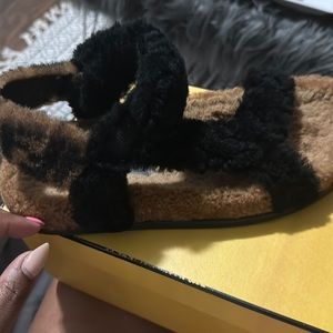 Fendi fur slides